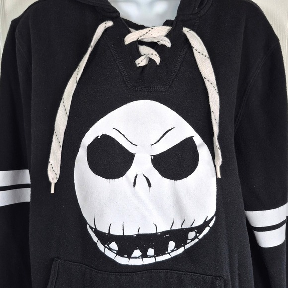 Nightmare Before Christmas Jack Skellington black hoodie sweatshirt women's med - Picture 2 of 7